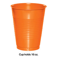 Sunkissed Orange Plastic Cups, 20 ct Party Decoration