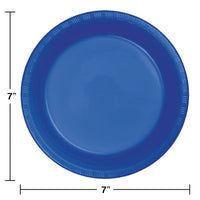 240ct Bulk Cobalt Blue Plastic Dessert Plates