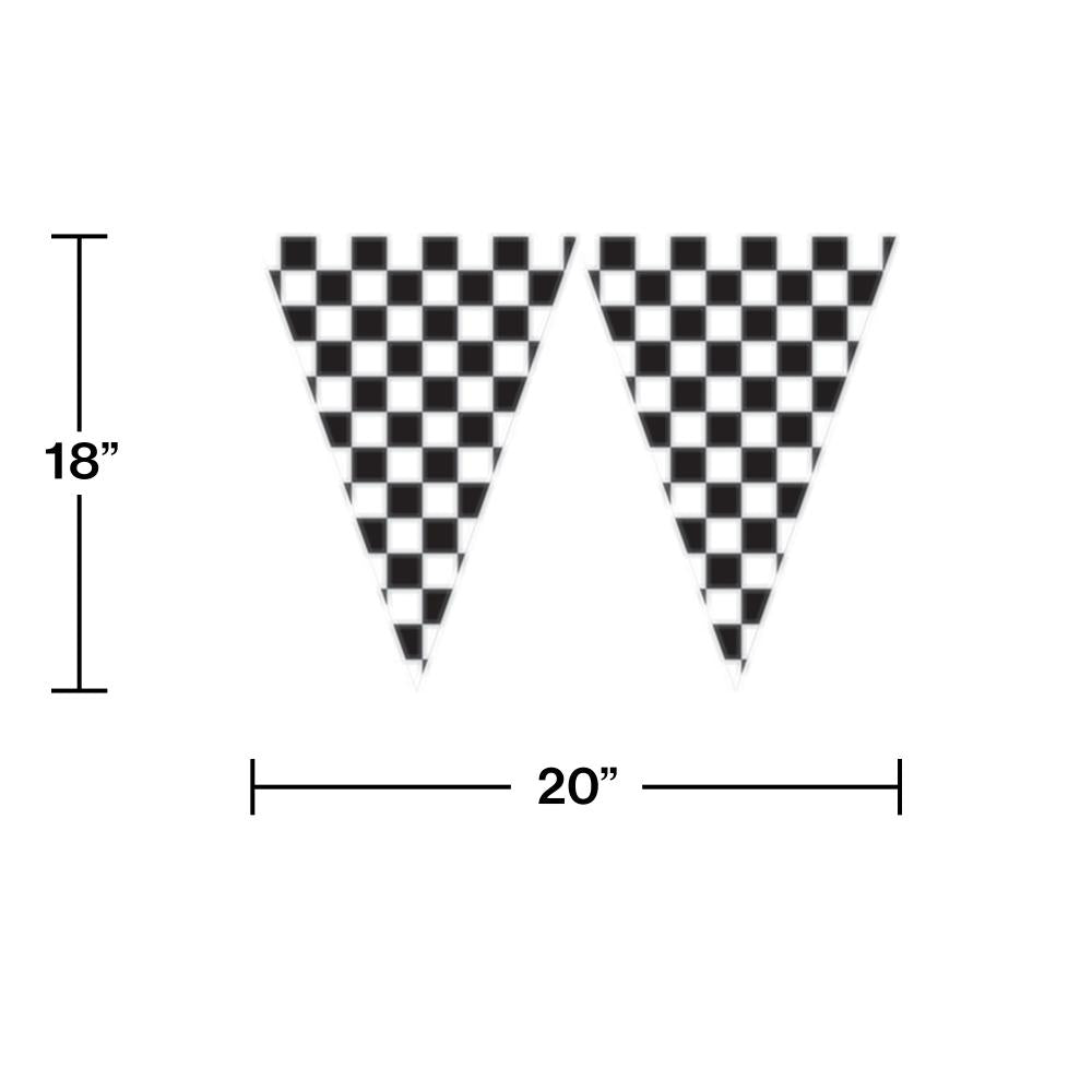 6ct Bulk Black and White Check Flag Banners