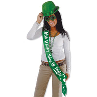 St. Patrick's Day Irish Whiskey Makes Me Frisky! Satn Sash - Bulk 6 Pack