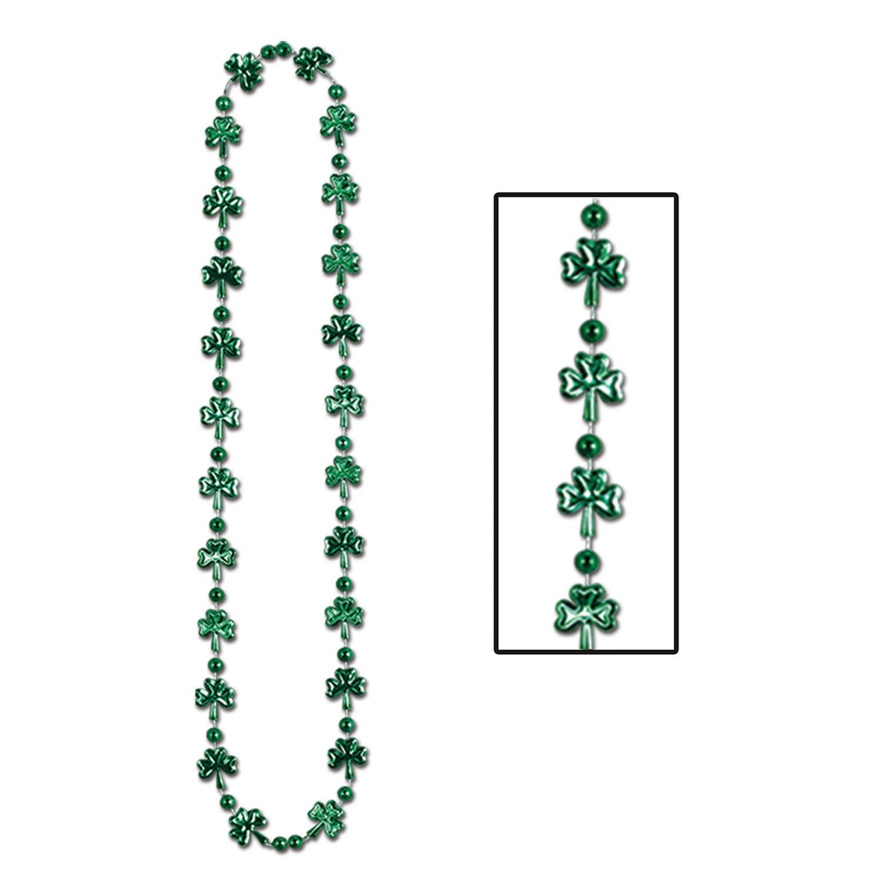 St. Patrick's Day Shamrock Bead Necklaces (144 Bead Necklaces Per Case) - Bulk 144 Pack