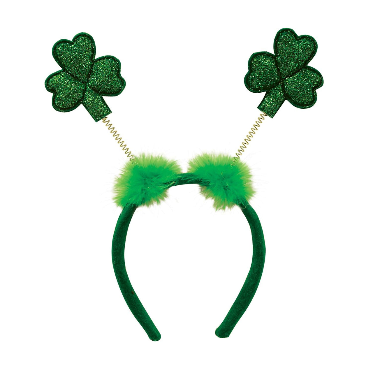 St. Patrick's Day Glittered Shamrock Boppers- Dark Green - Bulk 12 Pack