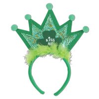 St. Patrick's Day Shamrock Tiara Headband - Bulk 12 Pack