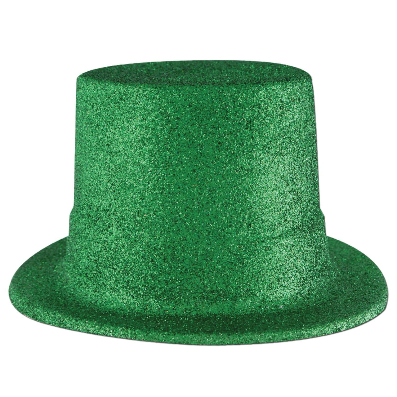 St. Patricks Day Party Green Glittered Top Hat - Bulk 24 Pack