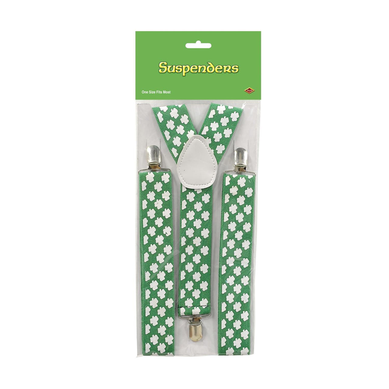 St. Patrick's Day Shamrock Suspenders - Bulk 12 Pack