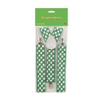 St. Patrick's Day Shamrock Suspenders - Bulk 12 Pack