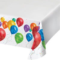 6 pc Bulk Balloon Blast Plastic Tablecover 54 inch x102 inch , Border Print