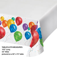 6 pc Bulk Balloon Blast Plastic Tablecover 54 inch x102 inch , Border Print