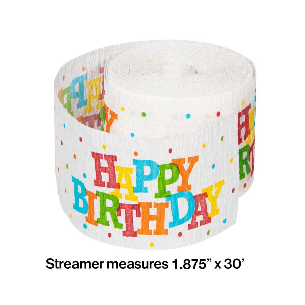 Happy Birthday Streamer, 30 Ft. Party Decoration