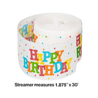 12ct Bulk Happy Birthday Streamers