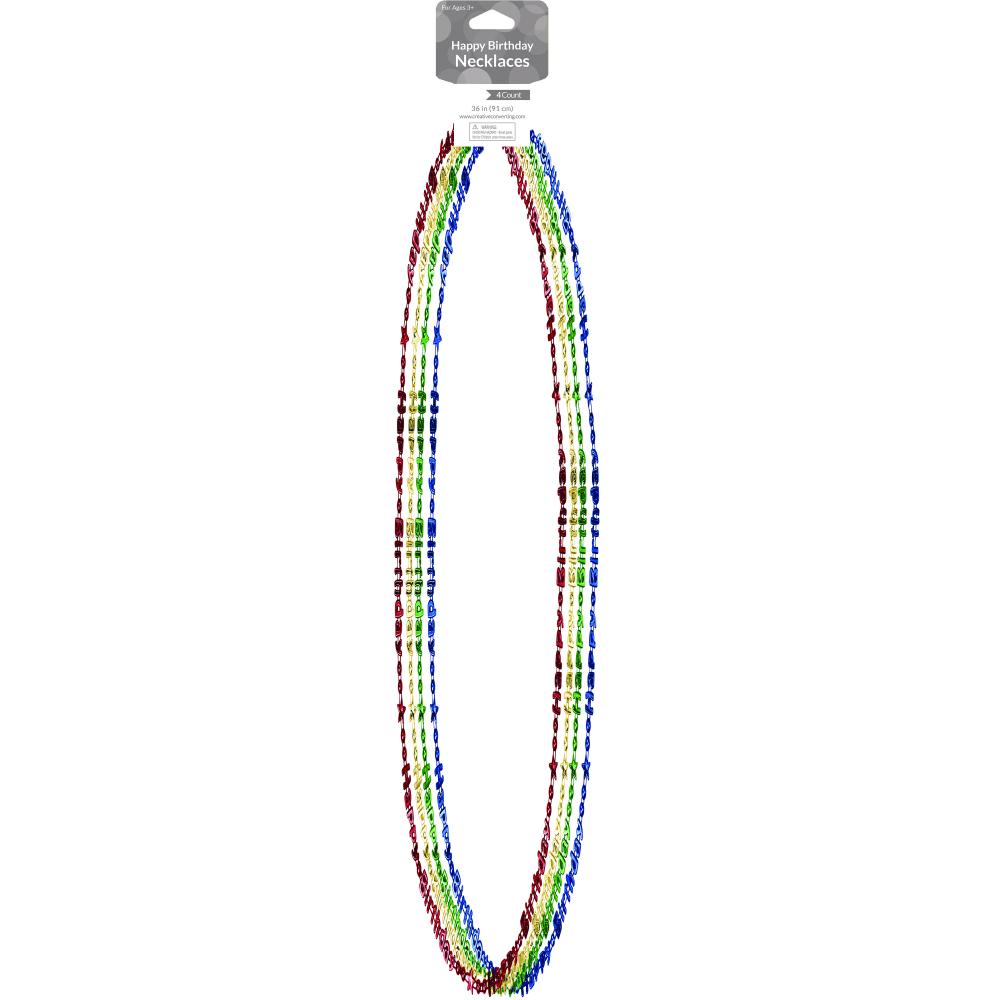 Happy Birthday Necklace, 4 ct Party Decoration