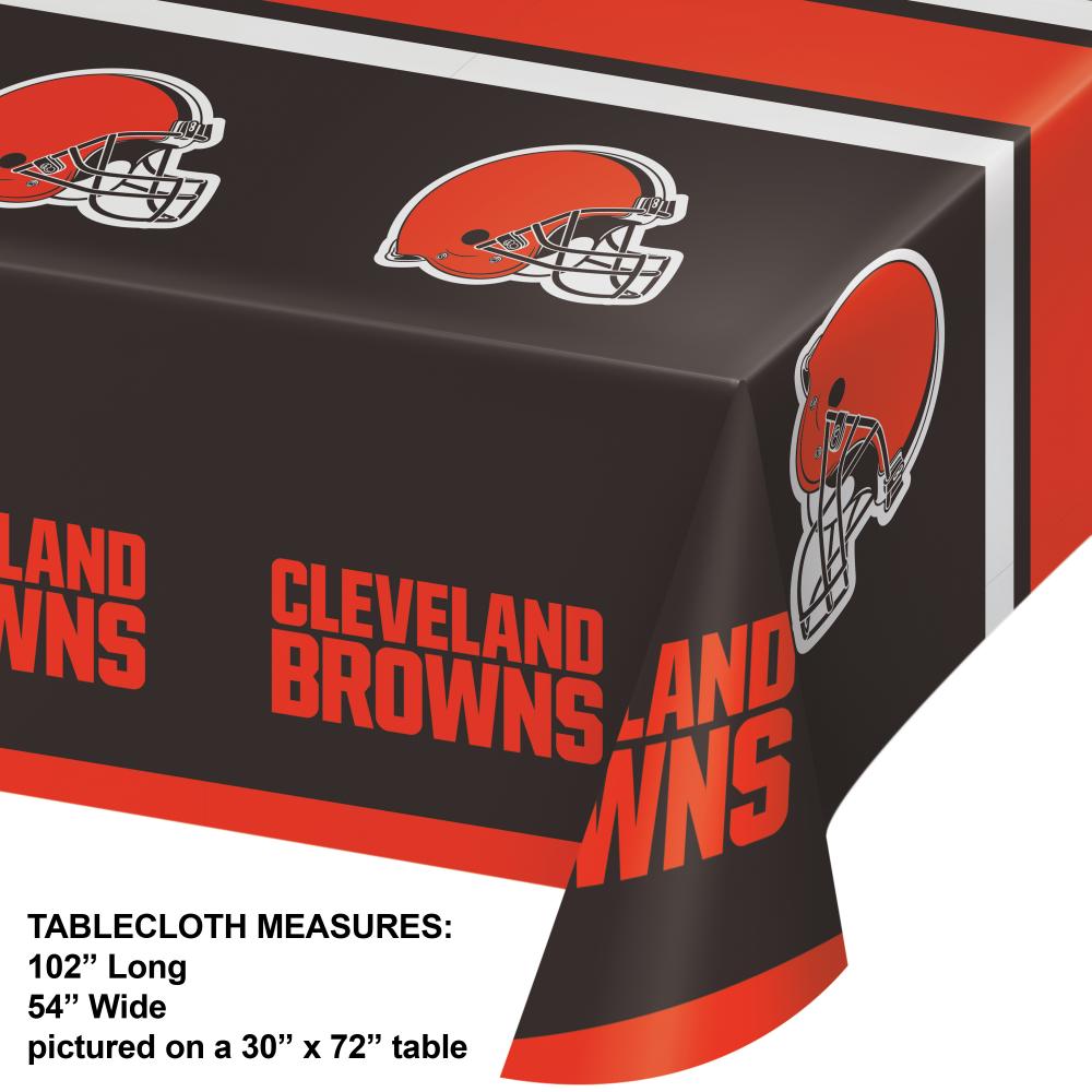 Cleveland Browns Plastic Table Cover, 54" x 102" Party Decoration