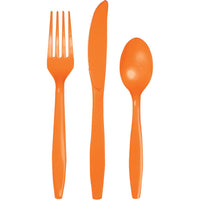 Sunkissed Orange Assorted Cutlery, 18 ct Party Decoration