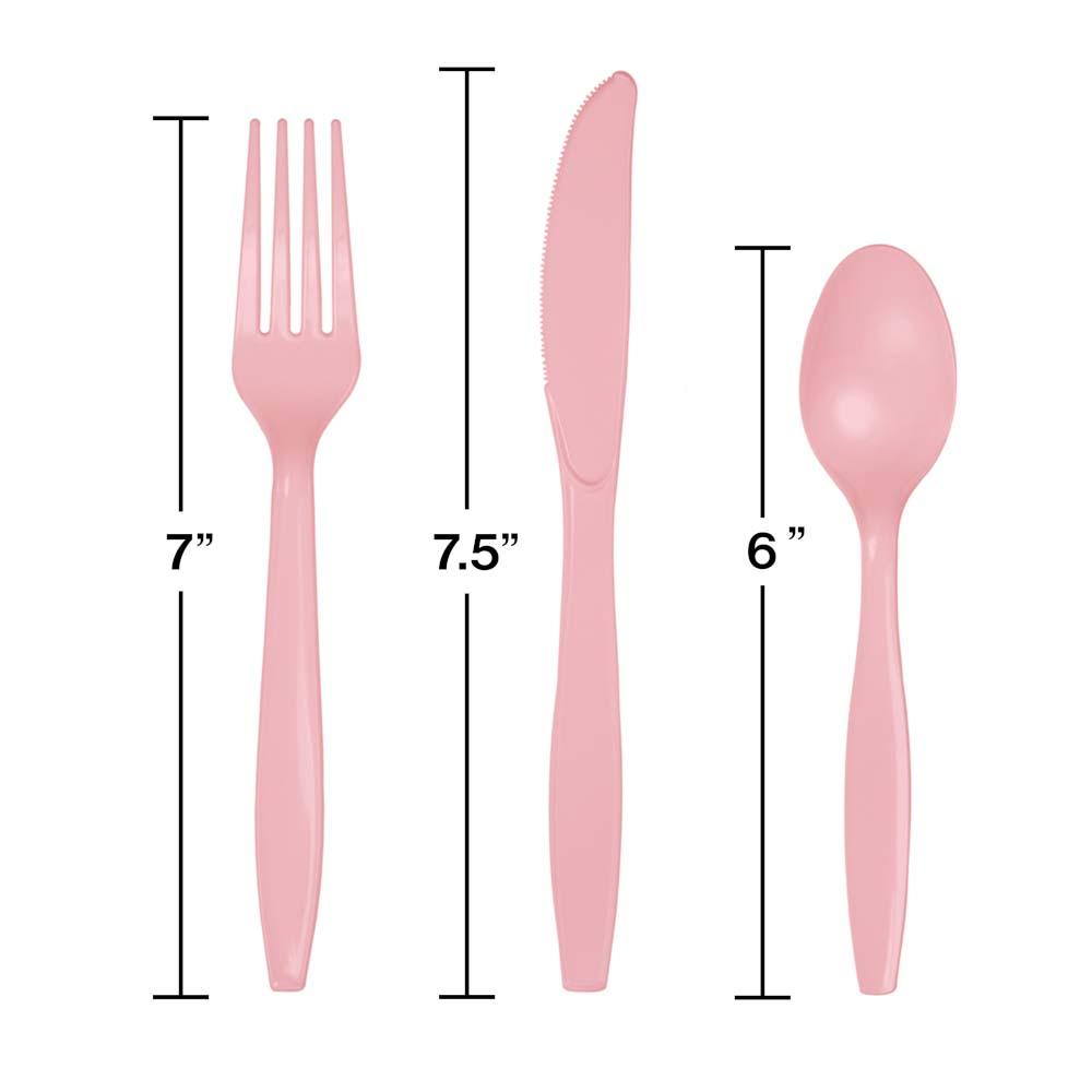 216ct Bulk Value Friendly Classic Pink Assorted Plastic Cutlery