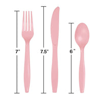 216ct Bulk Value Friendly Classic Pink Assorted Plastic Cutlery
