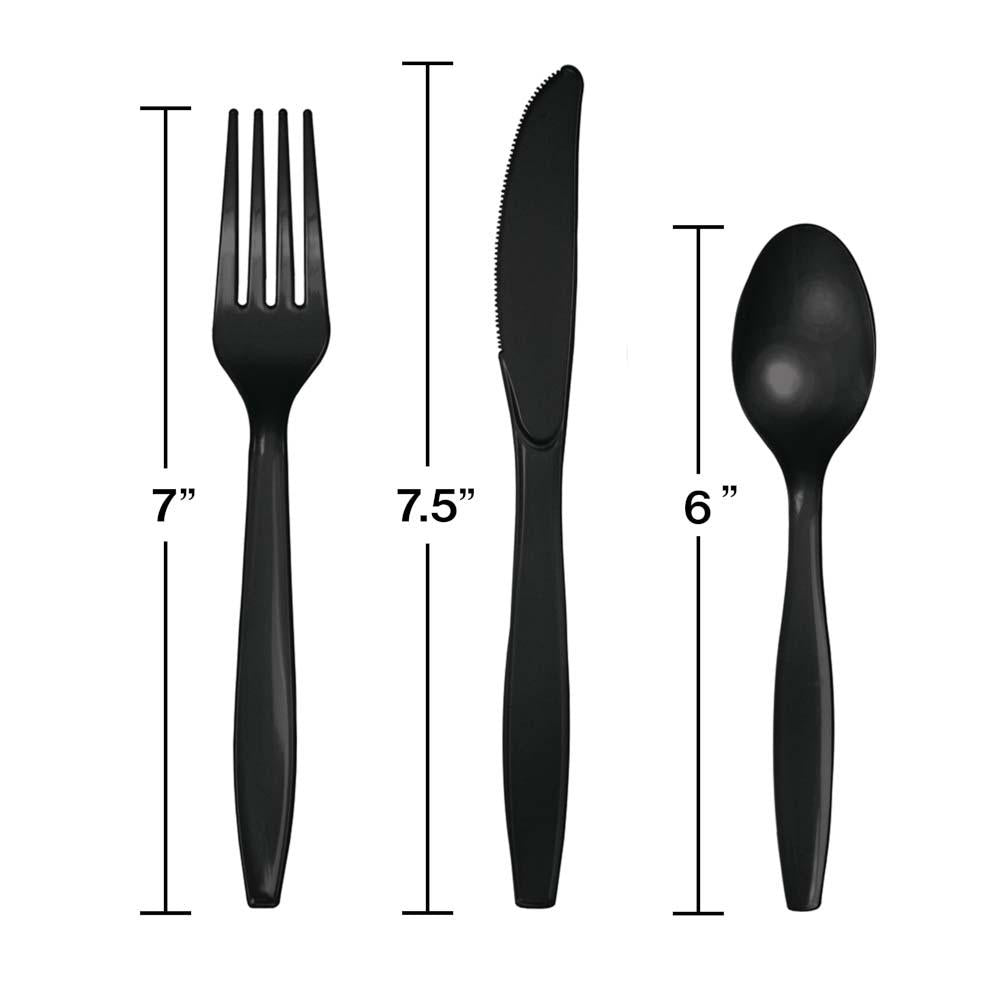 Black Assorted Cutlery Set, 18 ct Party Decoration