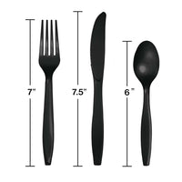 Black Assorted Cutlery Set, 18 ct Party Decoration
