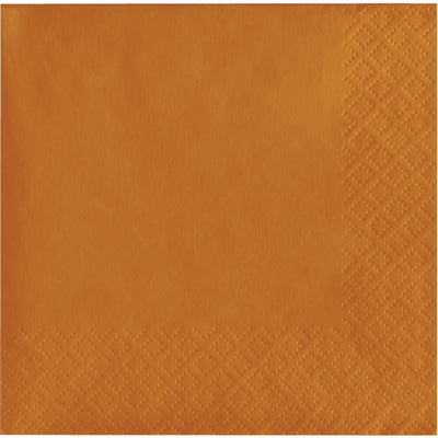 600 pc Bulk Pumpkin Spice Orange Beverage Napkins 2 Ply