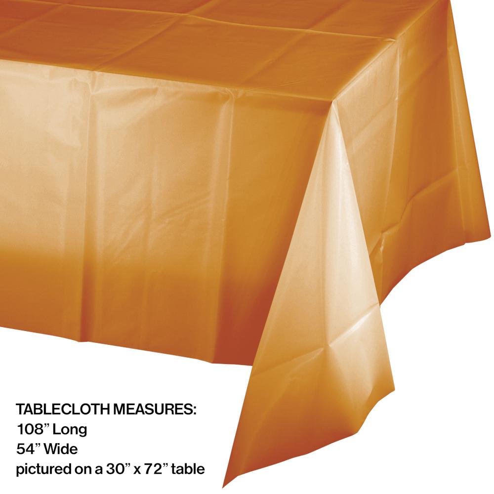 12ct Bulk Pumpkin Spice Orange Plastic Table Covers