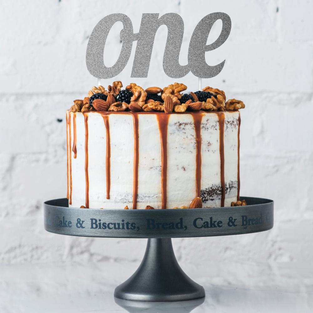 12ct Bulk Silver "One" Cake Toppers