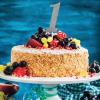 12ct Bulk Silver Number One Cake Toppers