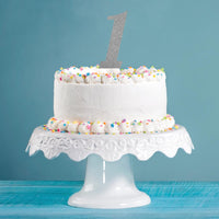 12ct Bulk Silver Number One Cake Toppers
