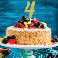 12ct Bulk Gold Glitter #4 Cake Toppers