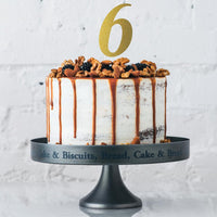 12ct Bulk Gold Glitter #6 Cake Toppers