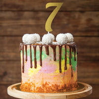 12ct Bulk Gold Glitter #7 Cake Toppers