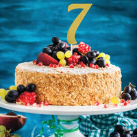 12ct Bulk Gold Glitter #7 Cake Toppers