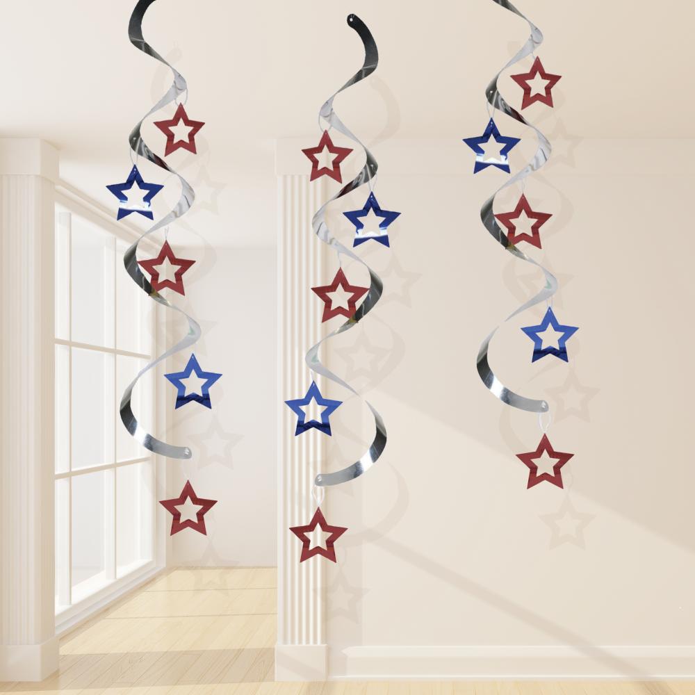 60ct Bulk Patriotic Stars Dizzy Danglers