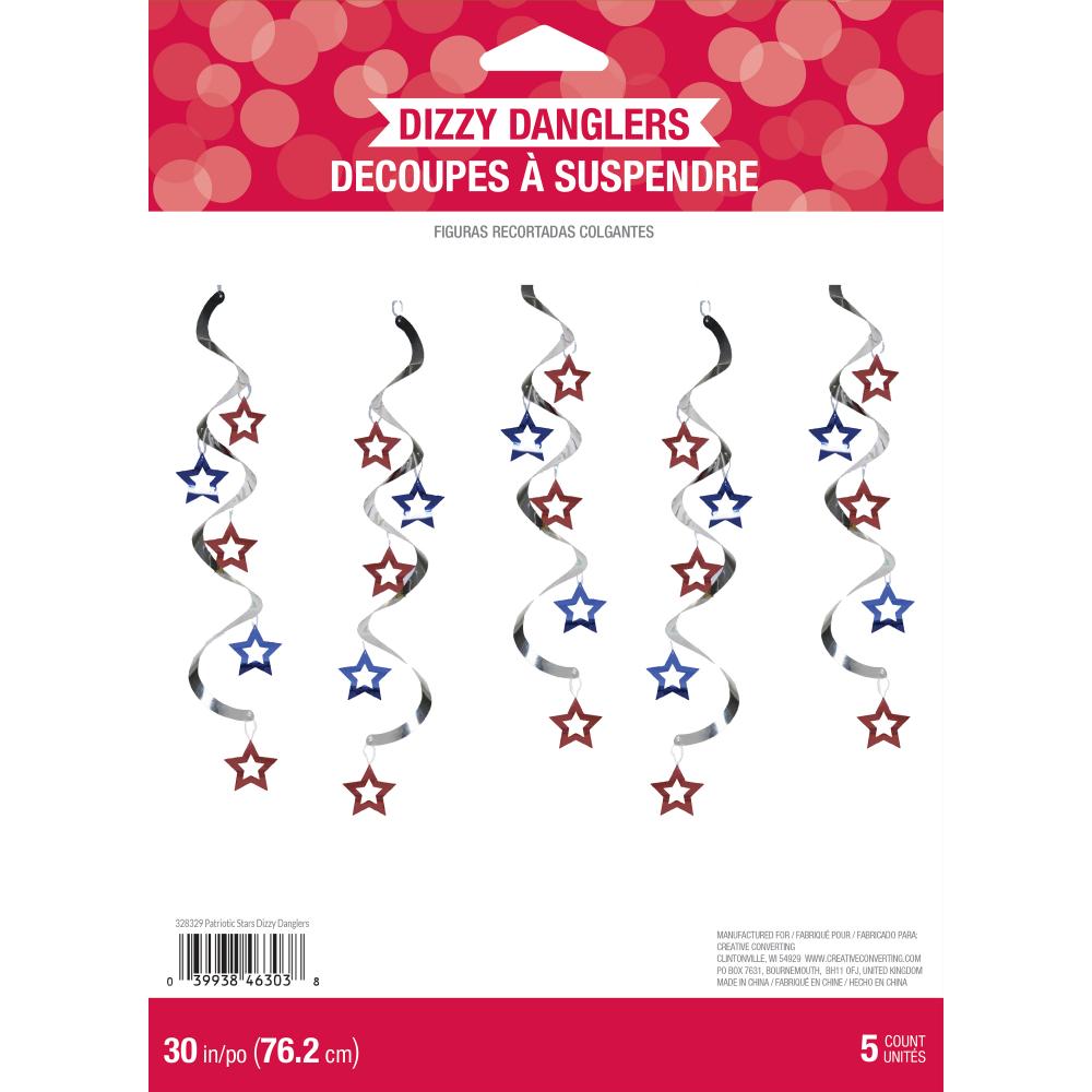 60ct Bulk Patriotic Stars Dizzy Danglers