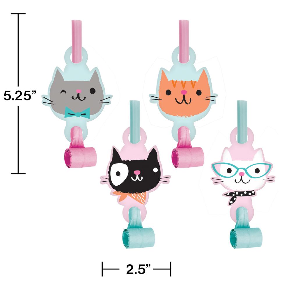 Purr-Fect Party Blowouts W/Med, 8 ct Party Decoration