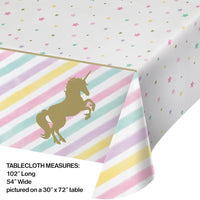 Unicorn Sparkle Plastic Tablecover All Over Print, 54