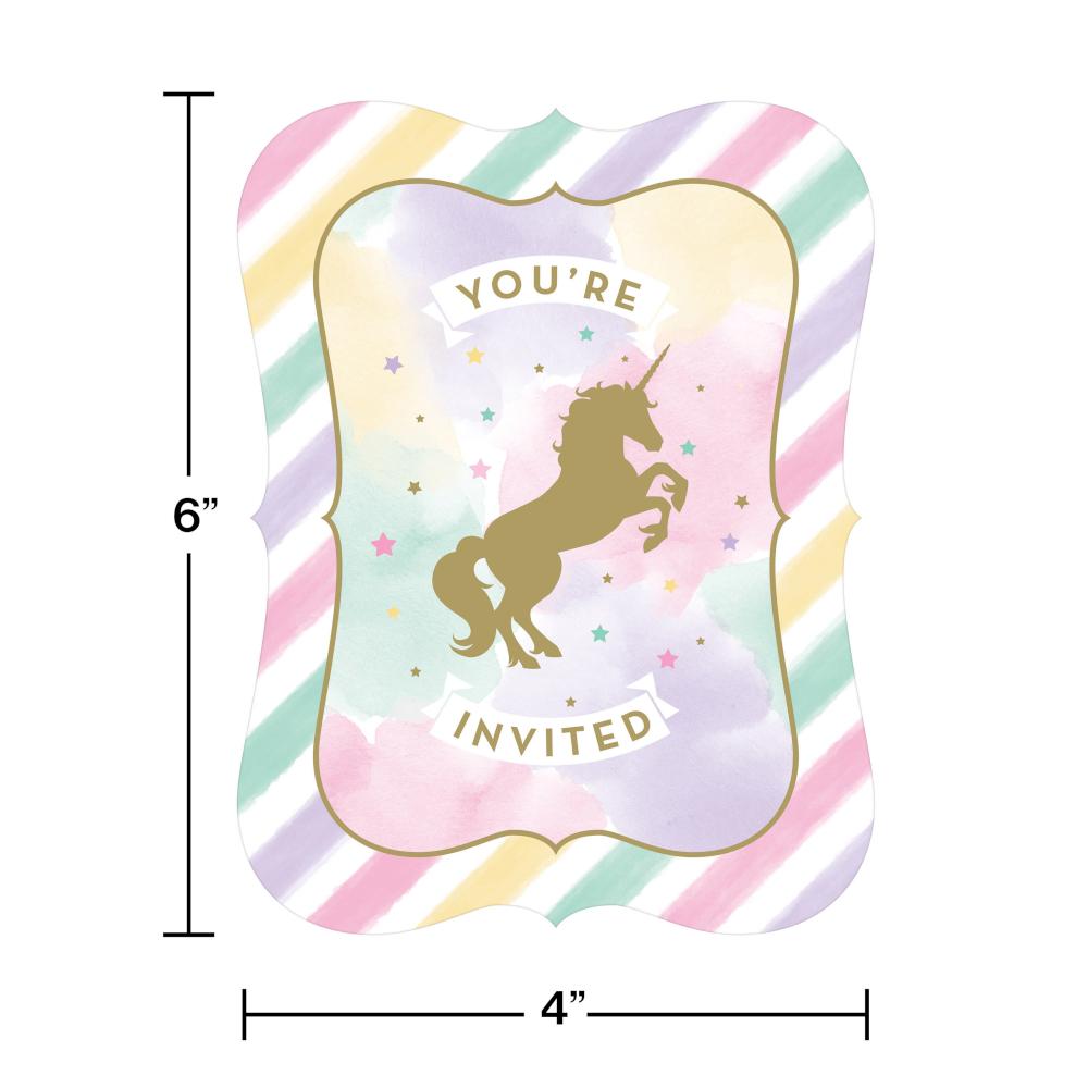 48ct Bulk Sparkle Unicorn Invitations