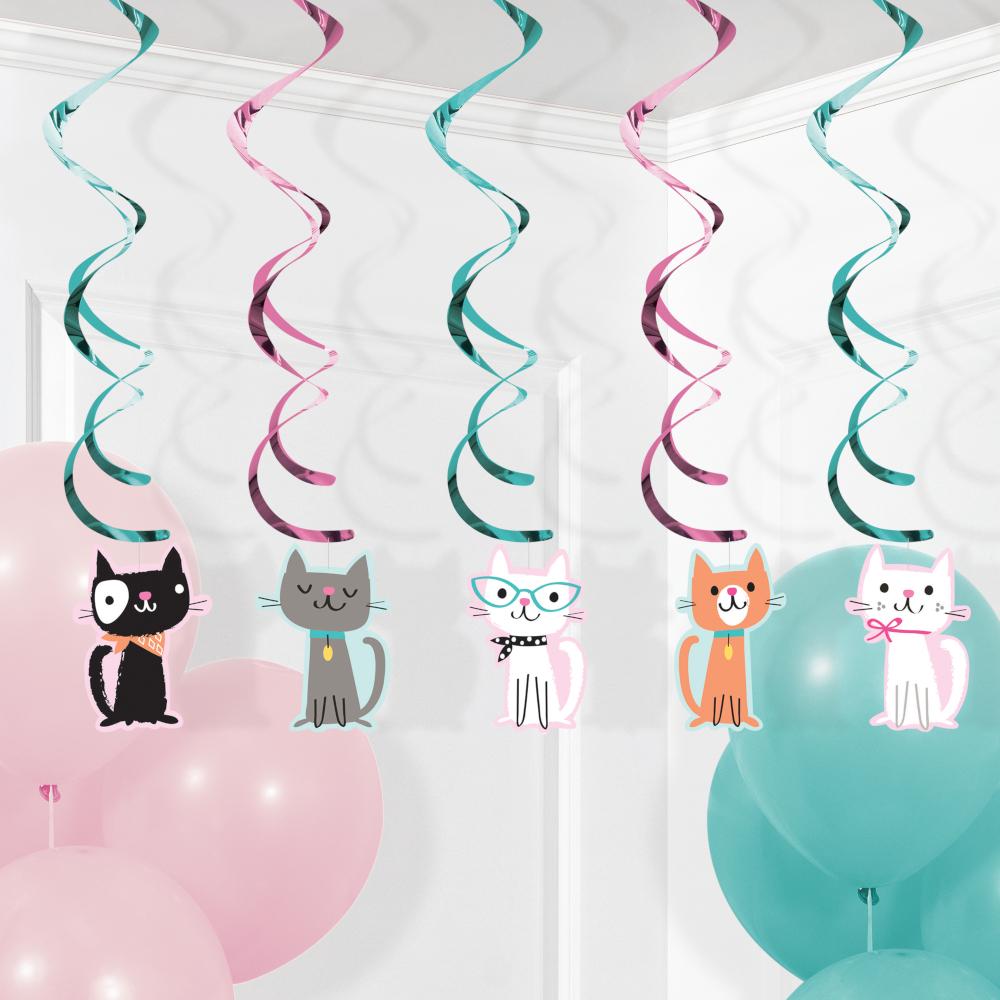 Cat Party Dizzy Danglers, 5 ct Party Decoration