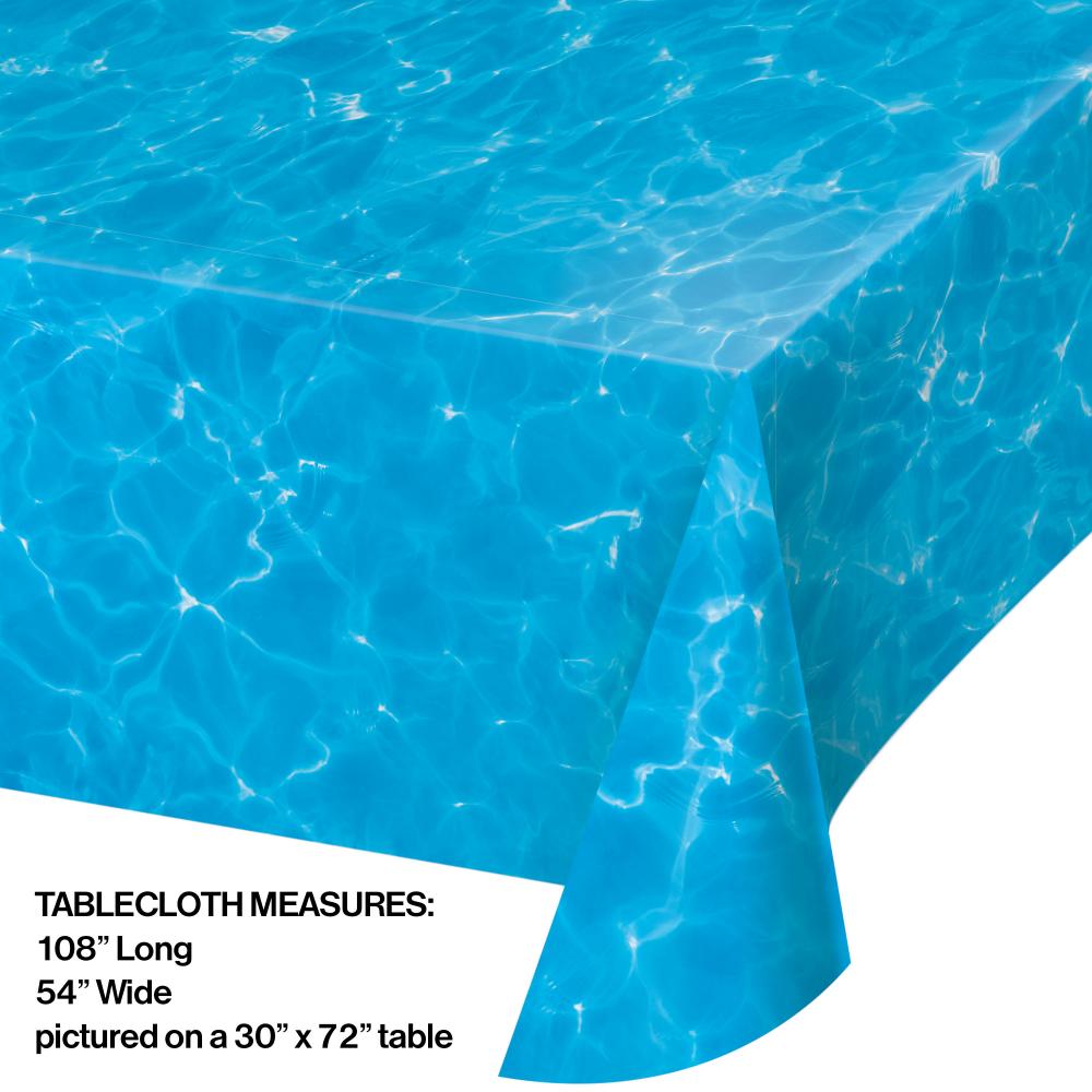 6ct Bulk Water Print Plastic Table Covers