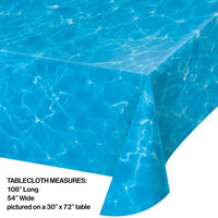6ct Bulk Water Print Plastic Table Covers