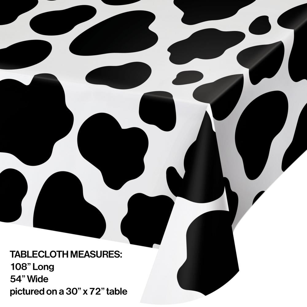 6ct Bulk Cow Print Plastic Table Covers