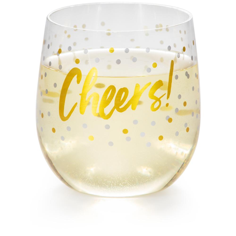 6ct Bulk Cheers 14 oz Plastic Stemless Wine Glasses by Elise