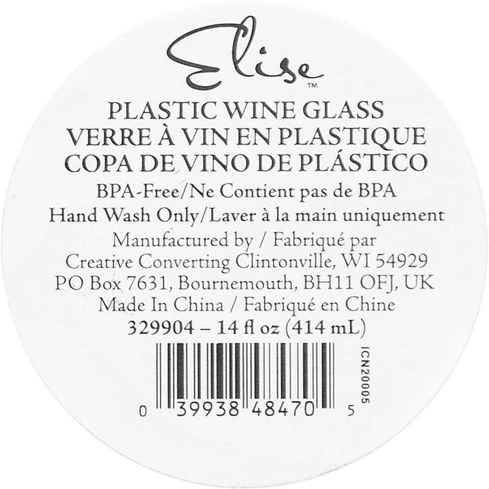 6ct Bulk Cheers 14 oz Plastic Stemless Wine Glasses by Elise