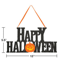 12ct Bulk Happy Halloween Glitter Hanging Signs
