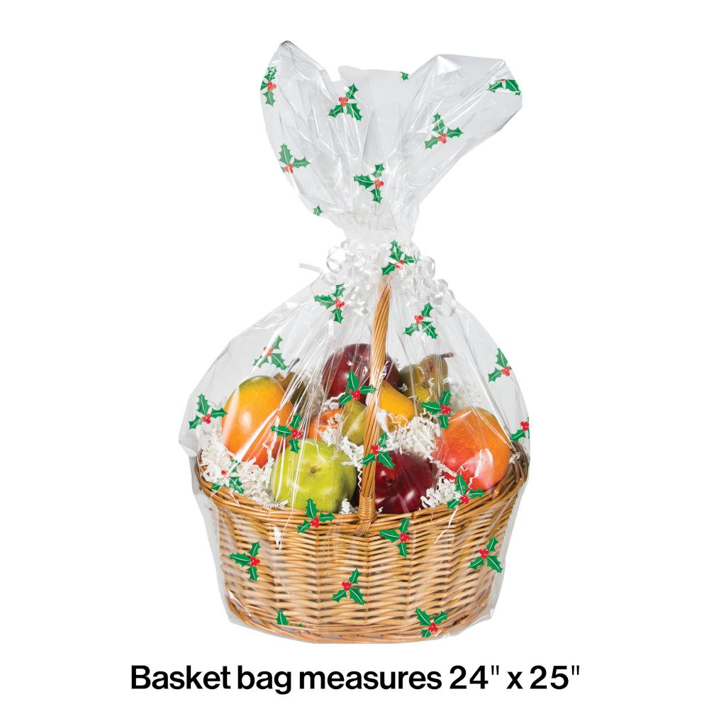 12ct Bulk Holly Basket Bags