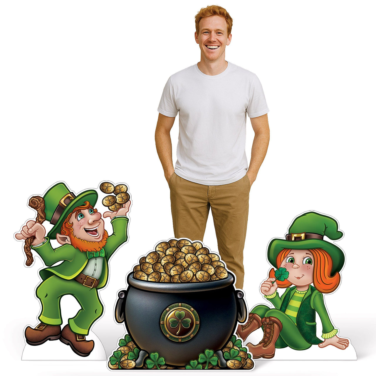 Leprechaun & Pot O' Gold Stand-Ups (3-Pack)