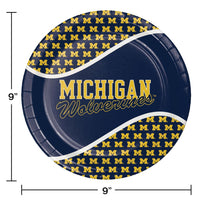 University Of Michigan Paper Plates, 8 ct Party Decoration