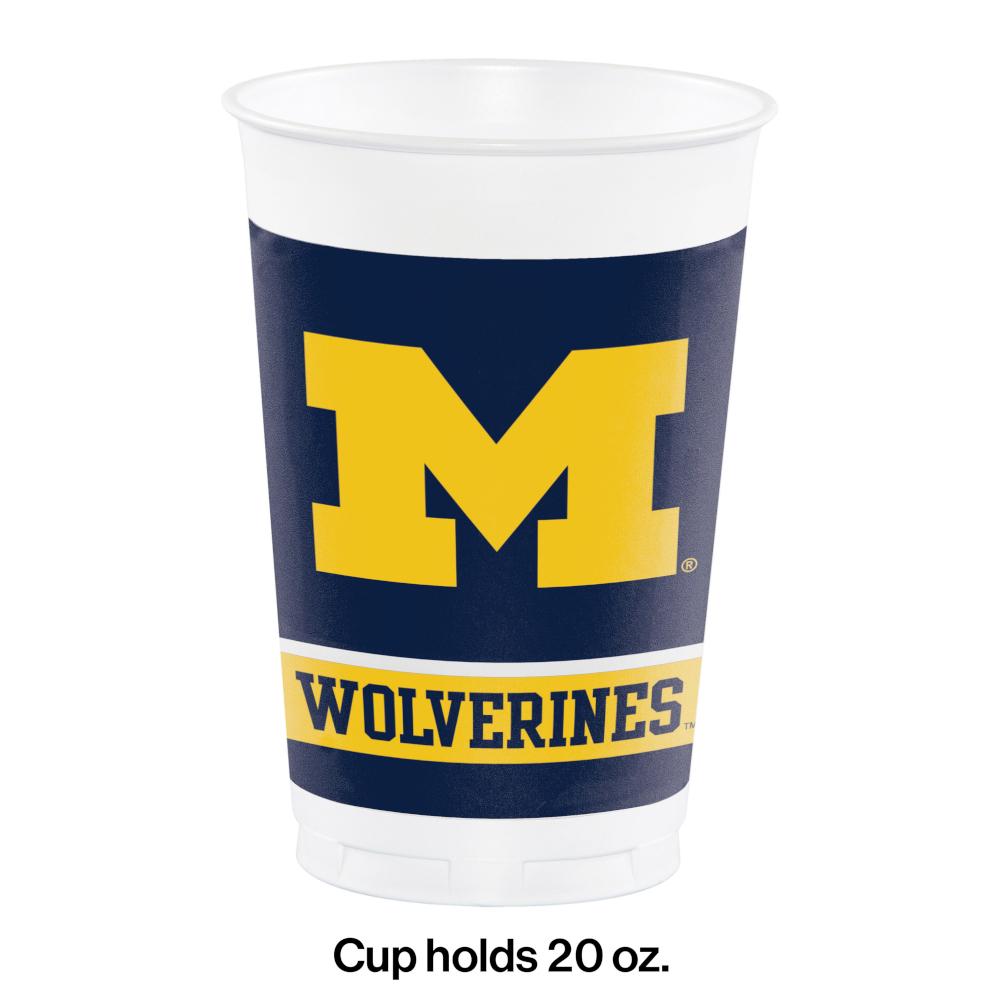 96ct Bulk University of Michigan 20 oz Plastic Cups