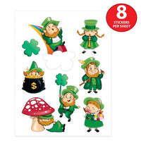12 Packs Bulk Leprechaun/Shamrock Stickers 4/Pack