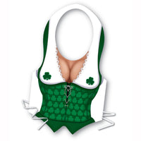 St. Patrick's Day Packaged Plastic Irish Miss Vest - Bulk 24 Pack