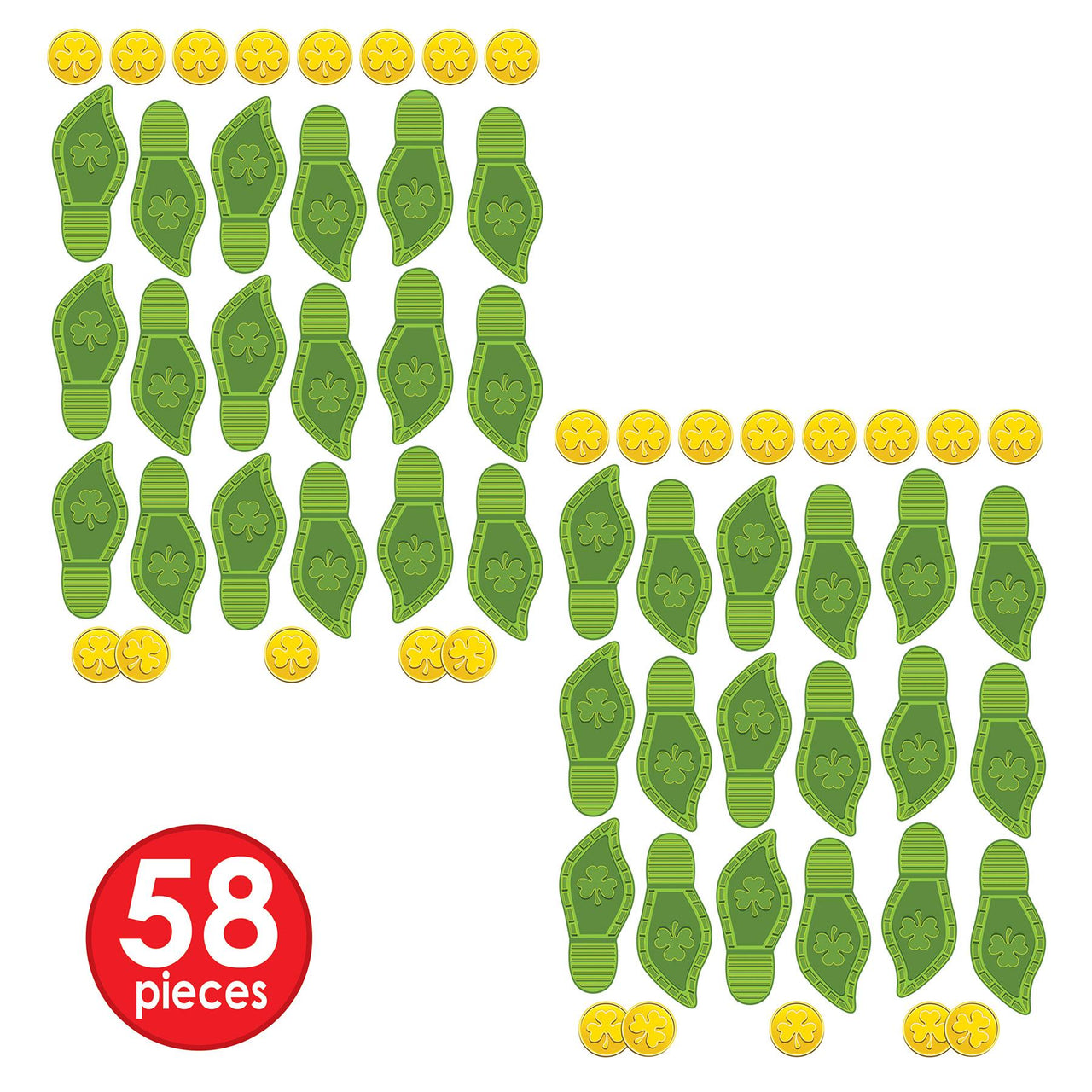 Bulk Leprechaun Footprints & Coins PNP (12 Pkgs Per Case) by Beistle