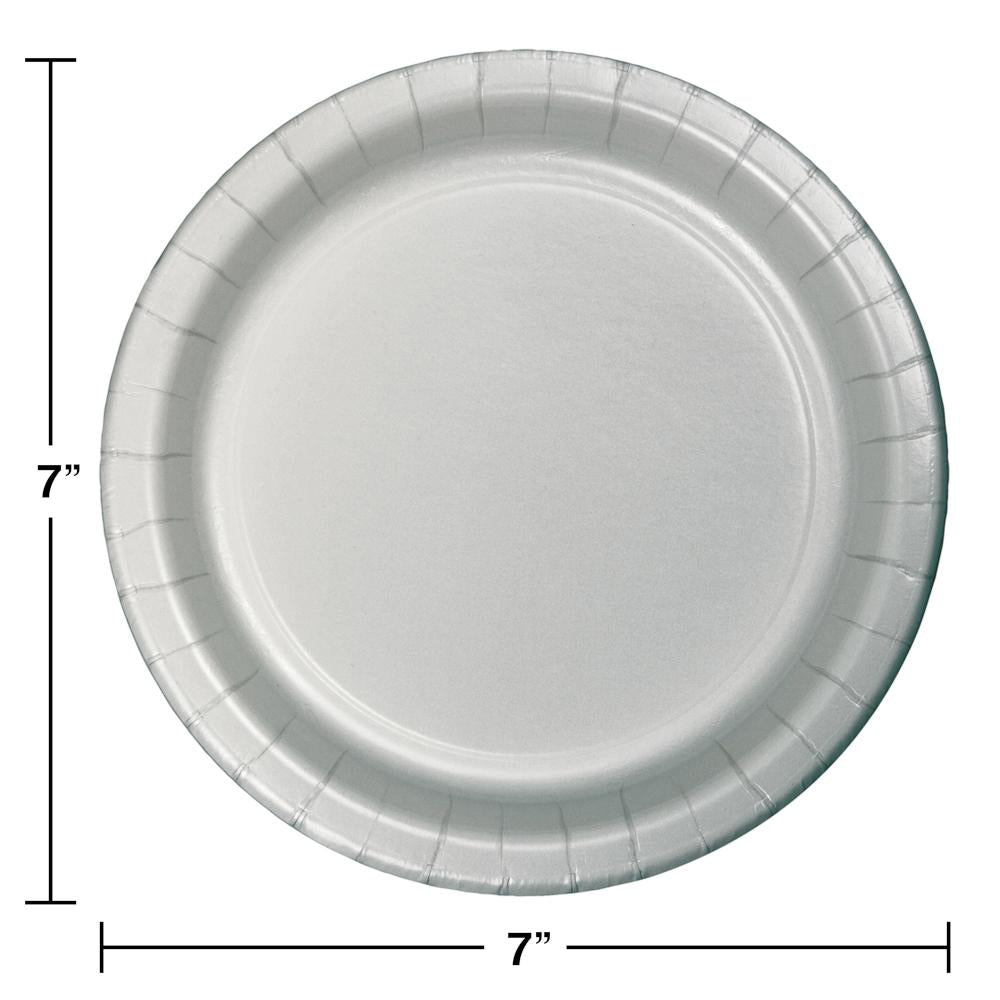 96ct Bulk Value Friendly Shimmering Silver Paper Dessert Plates